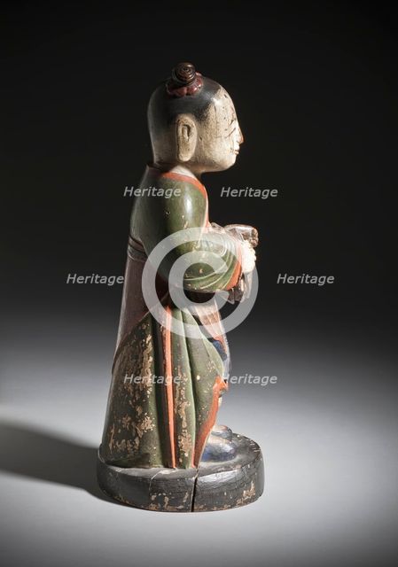 Altar Attendant (Tongja) Holding a Turtle (image 2 of 4), 18th century. Creator: Unknown.