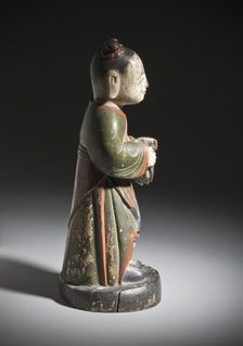 Altar Attendant (Tongja) Holding a Turtle (image 2 of 4), 18th century. Creator: Unknown