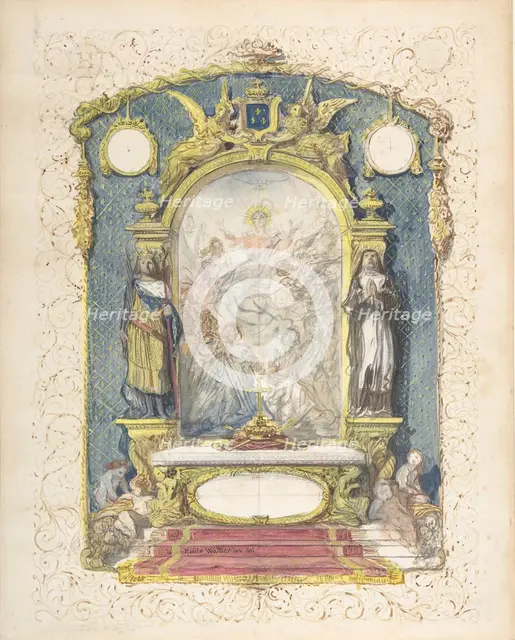 Altar Flanked by St. Louis and St. Theresa, mid-19th century. Creator: Emile-Charles Wattier.