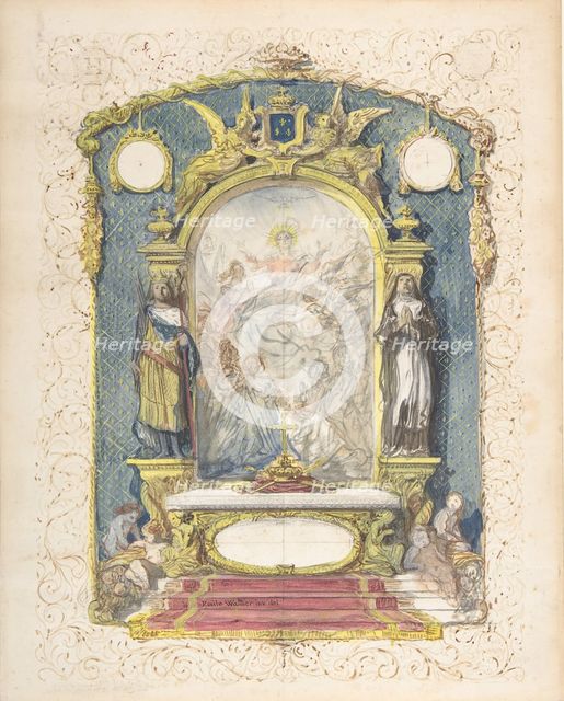 Altar Flanked by St. Louis and St. Theresa, mid-19th century. Creator: Emile-Charles Wattier.