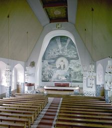 Altar fresco by Lennart Segerstråle, church of Rovaniemi, Finland. Artist: Göran Algård