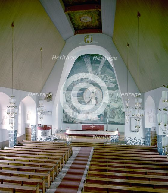 Altar fresco by Lennart Segerstråle, church of Rovaniemi, Finland. Creator: Göran Algård.
