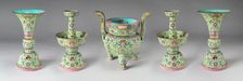 Altar set, Qing dynasty (1644-1911), Jiaqing reign mark and period. Creator: Unknown