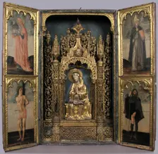 Altar Shrine with Four Saints, Italian, ca. 1450-75. Creator: Unknown