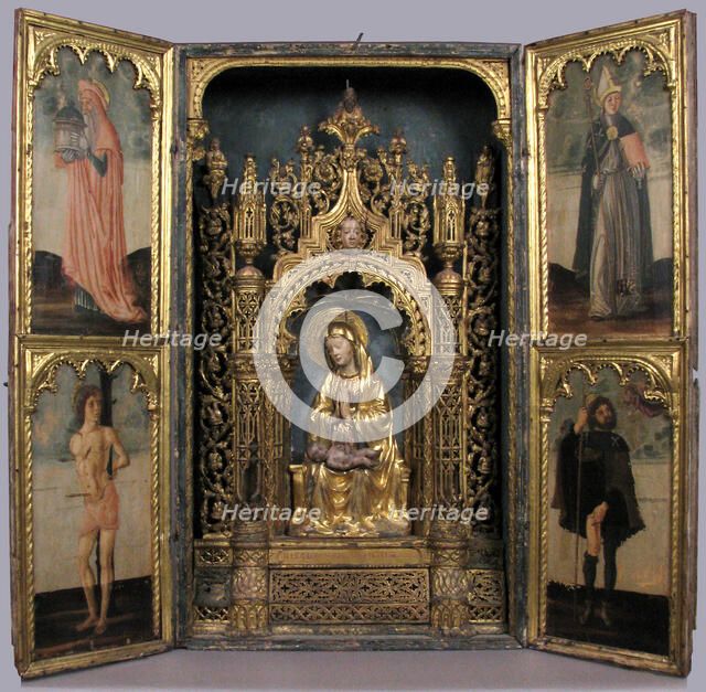 Altar Shrine with Four Saints, Italian, ca. 1450-75. Creator: Unknown.