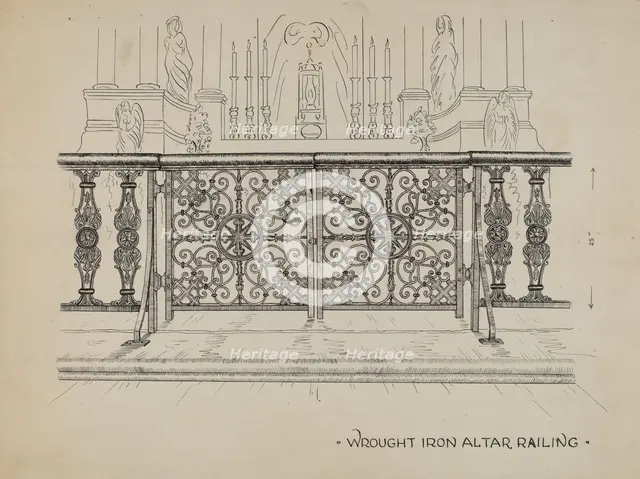 Altar Railing, c. 1936. Creator: Ray Price.