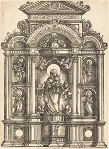 Altar with the Virgin and Child and Saints Christopher, Barbara, George and Catherine, c1520. Creator: Albrecht Altdorfer