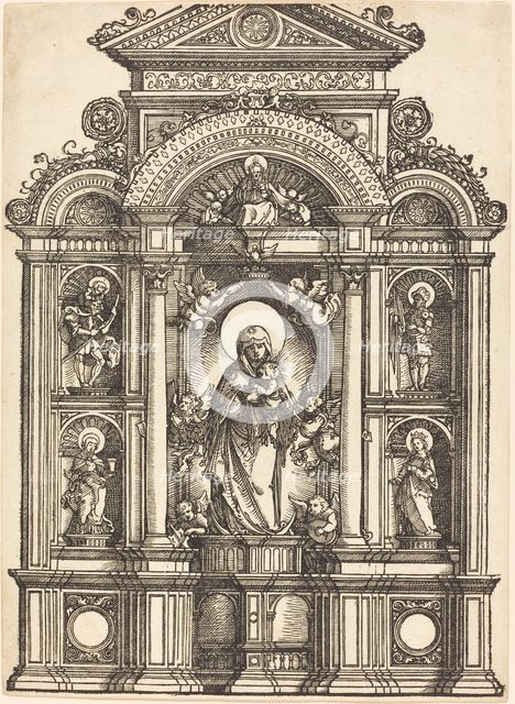 Altar with the Virgin and Child and Saints Christopher, Barbara, George and Catherine, c1520. Creator: Albrecht Altdorfer.