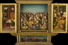 Altarpiece with scenes from the life of the Virgin, German, 1548. Creator: Unknown