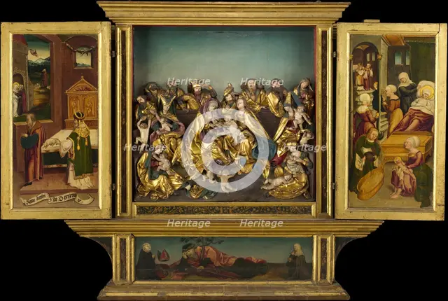 Altarpiece with scenes from the life of the Virgin, German, 1548. Creator: Unknown.