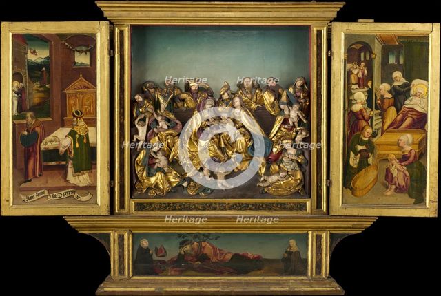 Altarpiece with scenes from the life of the Virgin, German, 1548. Creator: Unknown.