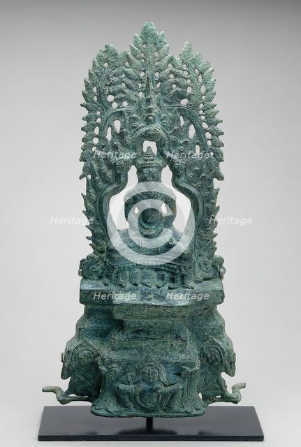 Altarpiece with Seated Buddha, Angkor period, late 12th/early 13th century. Creator: Unknown.
