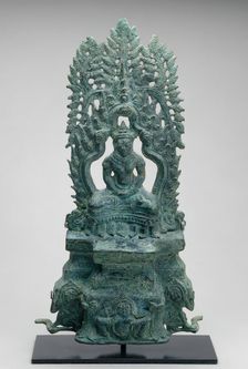 Altarpiece with Seated Buddha, Angkor period, late 12th/early 13th century. Creator: Unknown