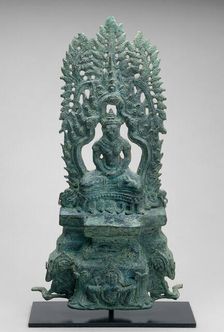 Altarpiece with Seated Buddha, Angkor period, late 12th/early 13th century. Creator: Unknown