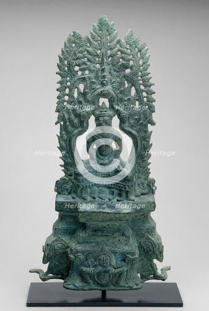 Altarpiece with Seated Buddha, Angkor period, late 12th/early 13th century. Creator: Unknown.