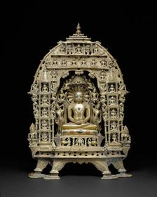 Altarpiece with the First Jaina Tirthankara Rishabhanatha Surrounded by Twenty-..., 1089 A.D. Creator: Unknown