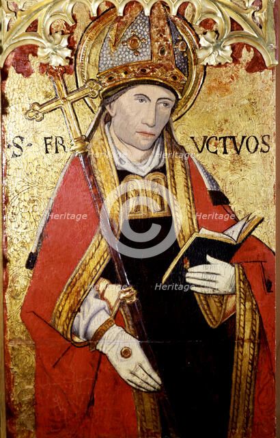 Altarpiece with the image of Sant Fruitós, in the crypt of the Collegiate Church of Santa Maria d…