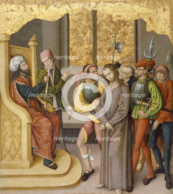Altarpiece with the Passion of Christ: Christ before High Priest, c1480-1495. Creator: Unknown.