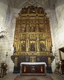 Altarpiece of the Chapel of St Peter and St Paul, Santiago Church, Betanzos,Galicia, Spain, 2000. Creator: LTL