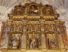Altarpiece of the Chapel of St Peter and St Paul, Santiago Church, Betanzos, Galicia, Spain, 2000. Creator: LTL