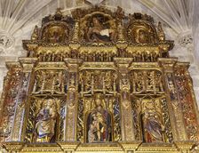 Altarpiece of the Chapel of St Peter and St Paul, Santiago Church, Betanzos, Galicia, Spain, 2000. Creator: LTL