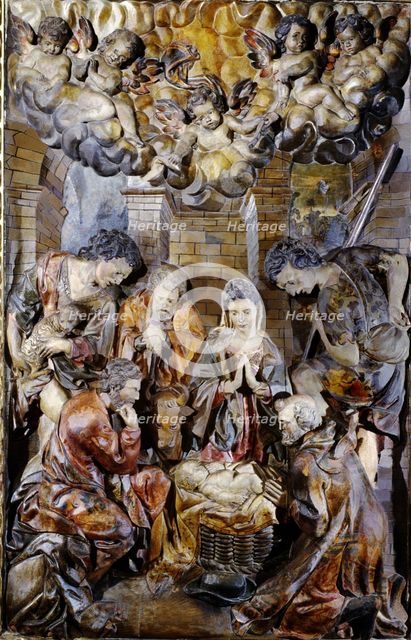 Altarpiece of the Adoration of the Shepherds, from the altar of the Roser of the Church of...1642. Creator: Grau, Joan (1608-1685).