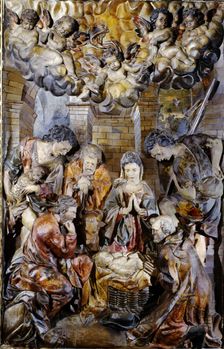 Altarpiece of the Adoration of the Shepherds, from the altar of the Roser of the Church of...1642. Creator: Grau, Joan (1608-1685)