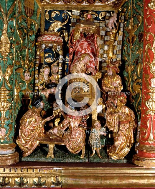 Altarpiece of the Gospel of the Childhood', 'Jesus among the Doctors', polychromed wood.