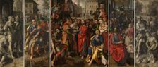 Altarpiece of the Guild of the Minters: the Temple tax, the Tribute money, and The parable... 1601. Creator: Martin de Vos