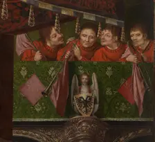 Altarpiece of the Joiners Guild. Detail: the trumpeters, 1511. Creator: Massys, Quentin (1466-1530)