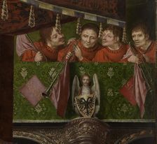 Altarpiece of the Joiners Guild. Detail: the trumpeters, 1511. Creator: Massys, Quentin (1466-1530)