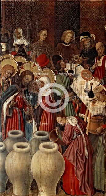 Altarpiece of the Transfiguration', detail of the table showing the Canaan Weddings, before its r…