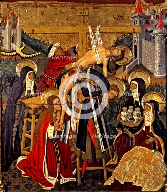 Altarpiece of the Transfiguration. Table of the Descent from the Cross in the predella, 1445-1452…