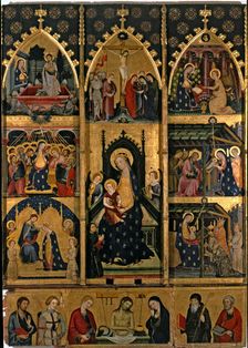 Altarpiece of the Virgin of Abella de la Conca. Tempera on wood, from the church of Sant Esteve d…