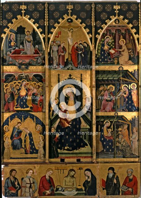 Altarpiece of the Virgin of Abella de la Conca. Tempera on wood, from the church of Sant Esteve d…