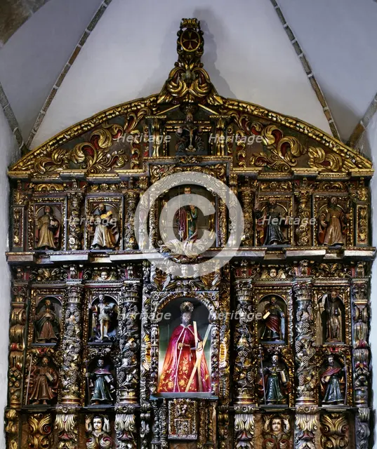 Altarpiece of twelve apostles, Sanctuary, San Andres de Teixido, Galicia, Spain, 2000.  Creator: Miguel López de la Peña.