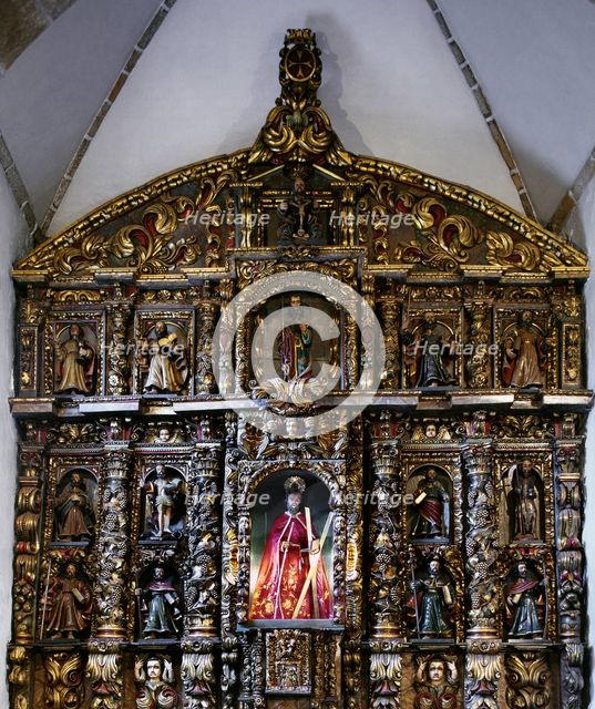 Altarpiece of twelve apostles, Sanctuary, San Andres de Teixido, Galicia, Spain, 2000.  Creator: Miguel López de la Peña.