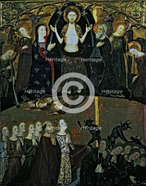 Altarpiece of Fray Martin de Alpartir, detail of the scene of the Last Judgment. Work of the Cata…