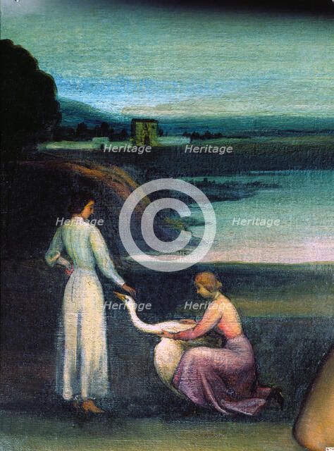  'Altarpiece of Love', detail of the upper right panel: 'Jupiter seduces Leda disguised as a swan…