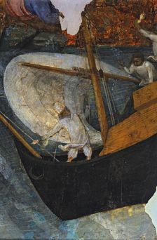 Altarpiece of San Fernando de Claravall, detail of a ship hitting a reef