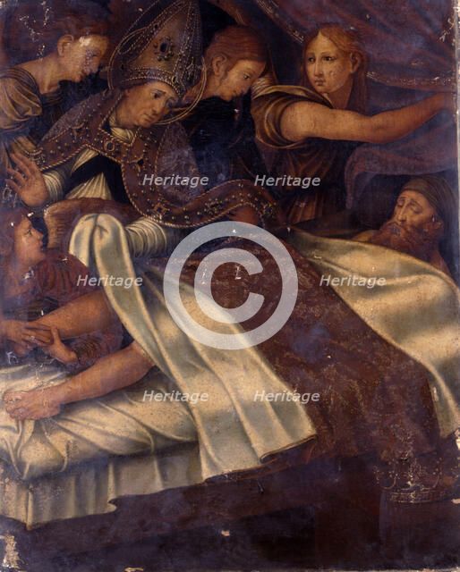 Altarpiece of San Severo, miraculous healing the king of Catalonia and Aragon, Martin the Human, …