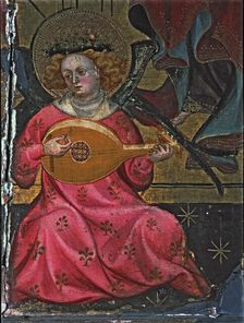 Altarpiece of Santa Maria of Santes Creus, detail of an angel musician