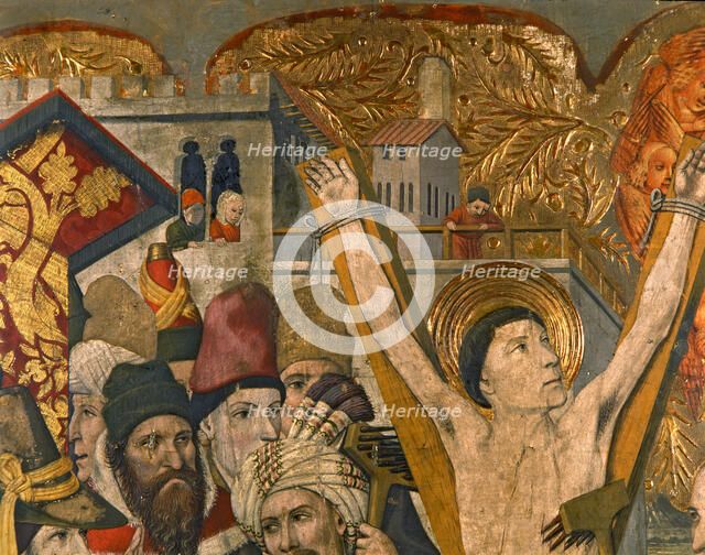 Altarpiece of Saint Vincent. Detail of the Saint in the rack.