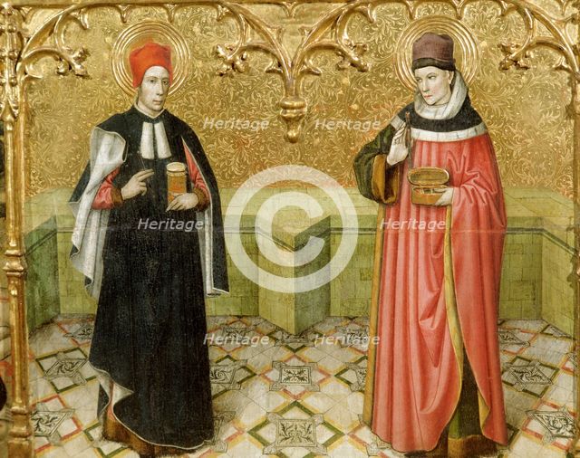 Altarpiece of saints Abdon and Sennen, 1458.  Creator: Jaume Huguet.