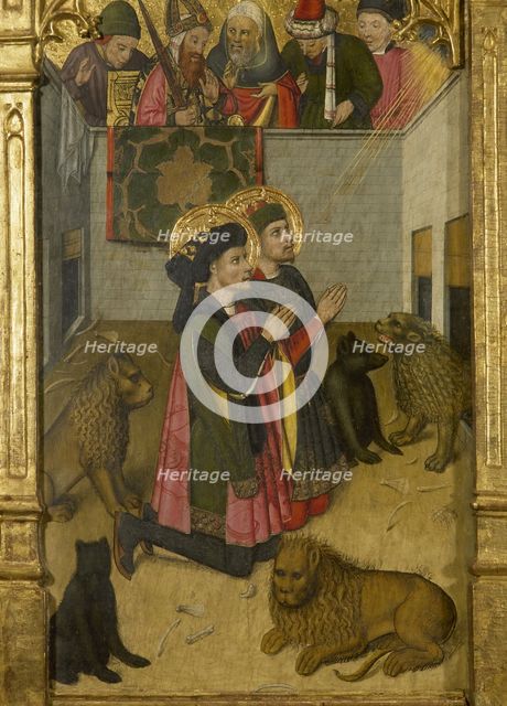 Altarpiece of saints Abdon and Sennen, 1458.  Creator: Jaume Huguet.