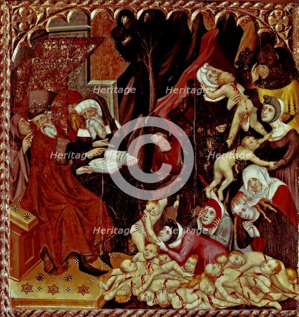 Altarpiece of St. Francis and Franciscan orders. Table of Slaughter of the Innocents. Tempera on …