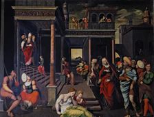 Altarpiece of St. John the Baptist, detail Presentation in the Temple