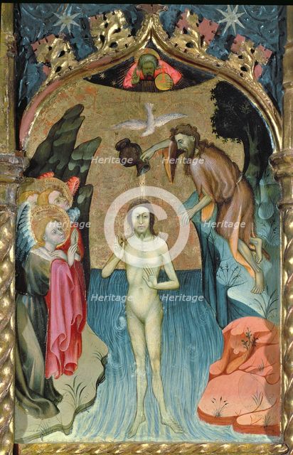 Altarpiece of St John the Baptist, table of Baptism of Jesus by John the Baptist, Barcelona 1420/…