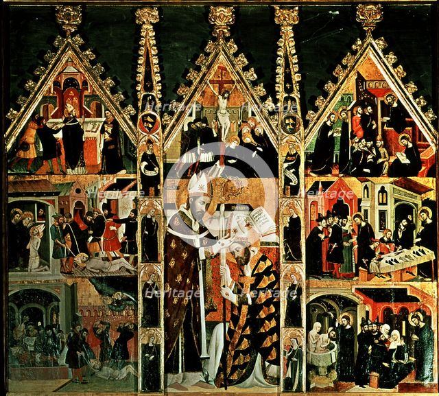Altarpiece of St. Mark and St. Ania, Painted around 1346 by the Painter introducer of Italian-Got…