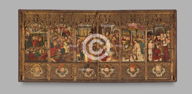 Altarpiece (retablo) with Scenes from the Passion, second half 15th century. Creator: Master of Morata.